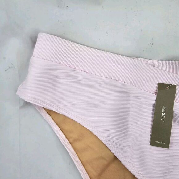 J Crew Swim Bottom Pink Cross Front Bikini High Rise Cut Cheeky Suit BE812 - Picture 2 of 10